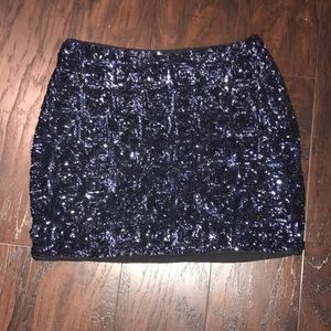 H&M navy blue sequin skirt